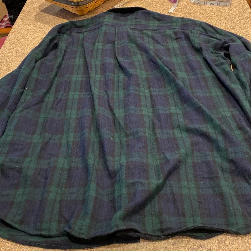 L.L. Bean Long Sleeve Plaid Flannel Cotton Shirt With FLAWS XXL Tall
